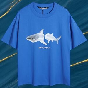 Palm Angels Men's Blue Short Sleeve